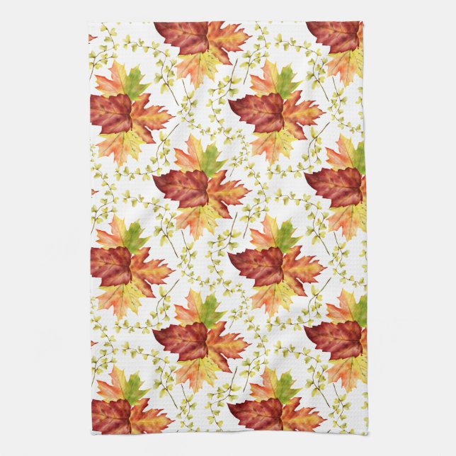 Beautiful Maple Leaf Tea Towel (Vertical)