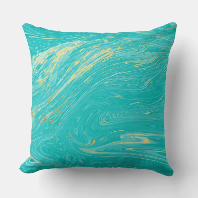 Beautiful Marble Gold Elegant blue design Cushion (Front)