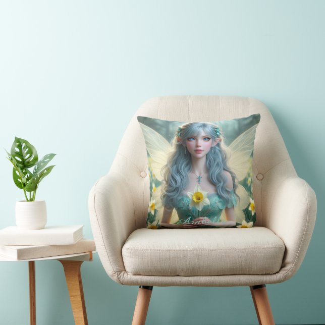 Beautiful March Fairy in Daffodils Cushion (Chair)