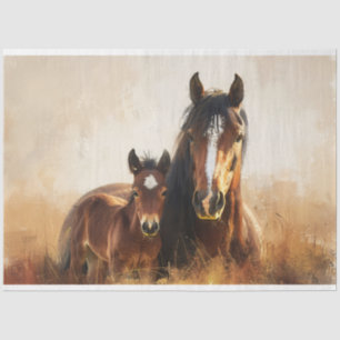 Beautiful Mare and Foal Painting Decoupage Tissue Paper