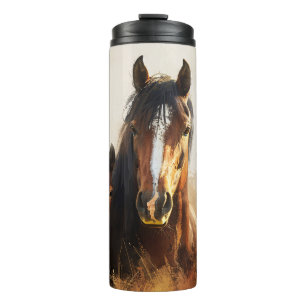Beautiful Mare and Foal Painting Thermal Tumbler