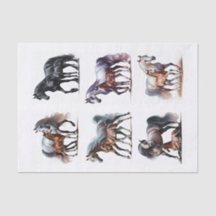 Beautiful Mares with Their Foals Fussy Cuts Tissue Paper