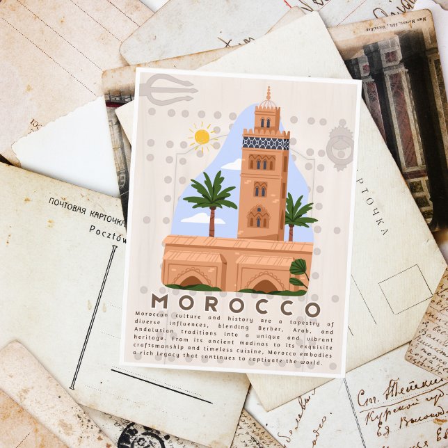 Beautiful Marrakech Medina Koutoubia Architecture Postcard (Creator Uploaded)