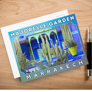 Beautiful Marrakesh Majorelle Garden Architecture  Postcard