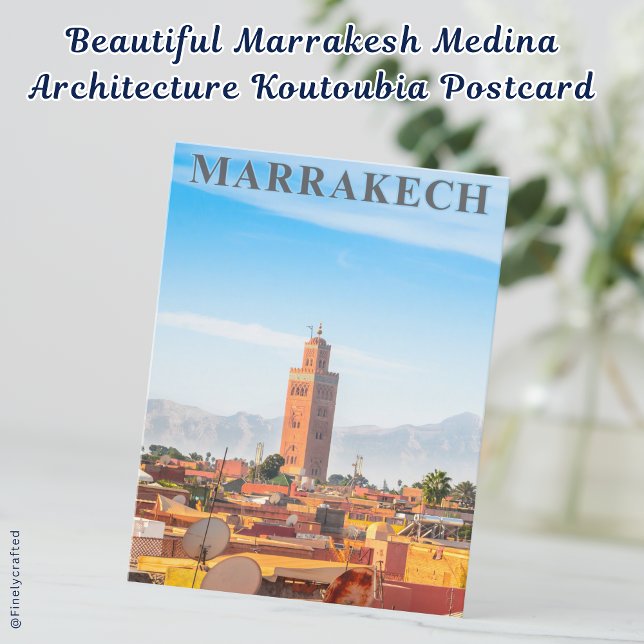 Beautiful Marrakesh Medina Architecture Koutoubia Postcard (Creator Uploaded)