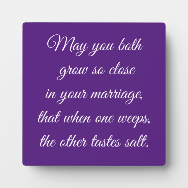 Beautiful Marriage Saying Tabletop Plaque (Front)