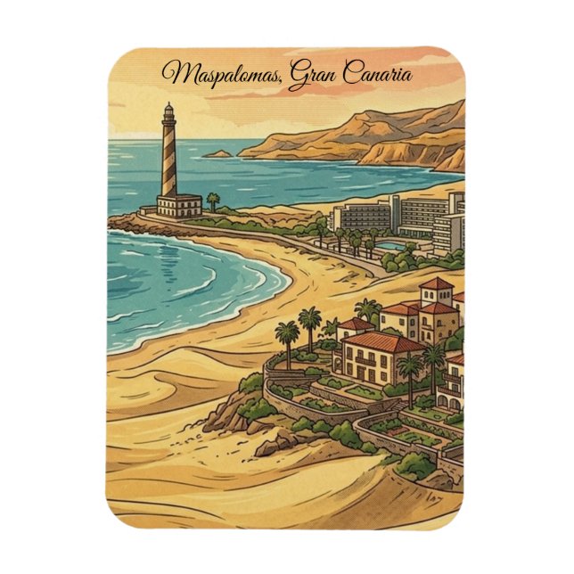 Beautiful Maspalomas Gran Canaria Dunes Scenery Magnet (Vertical)