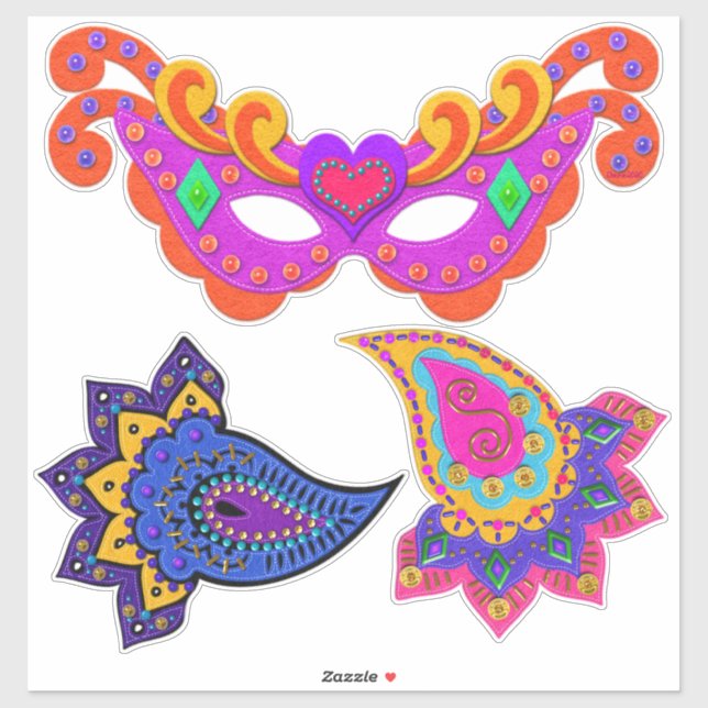 Beautiful Masquerade Mask Decorations (Sheet)