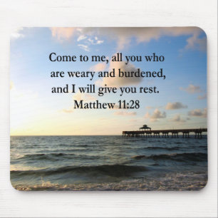 BEAUTIFUL MATTHEW 11:28 SCRIPTURE VERSE MOUSE MAT