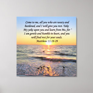 BEAUTIFUL MATTHEW 11:28 SUNRISE PHOTO DESIGN CANVAS PRINT