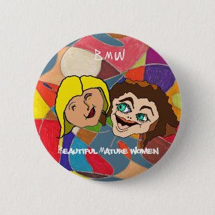 Beautiful Mature Women 6 Cm Round Badge