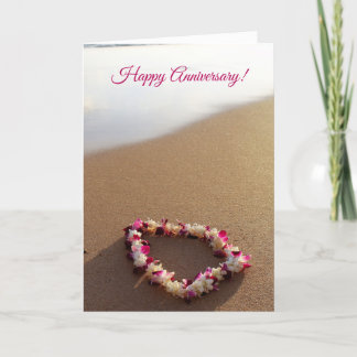 Beautiful Maui Lei on the Beach Card