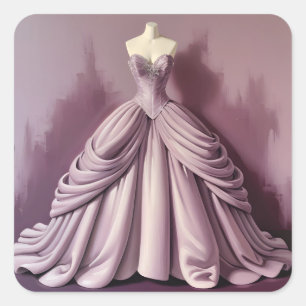 Beautiful mauve gown square sticker