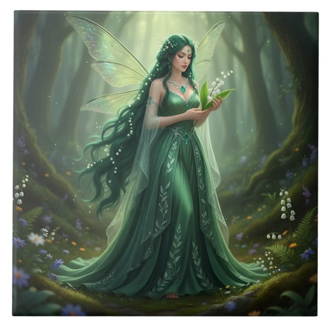 Beautiful May Emerald Fairy Tile (Front)