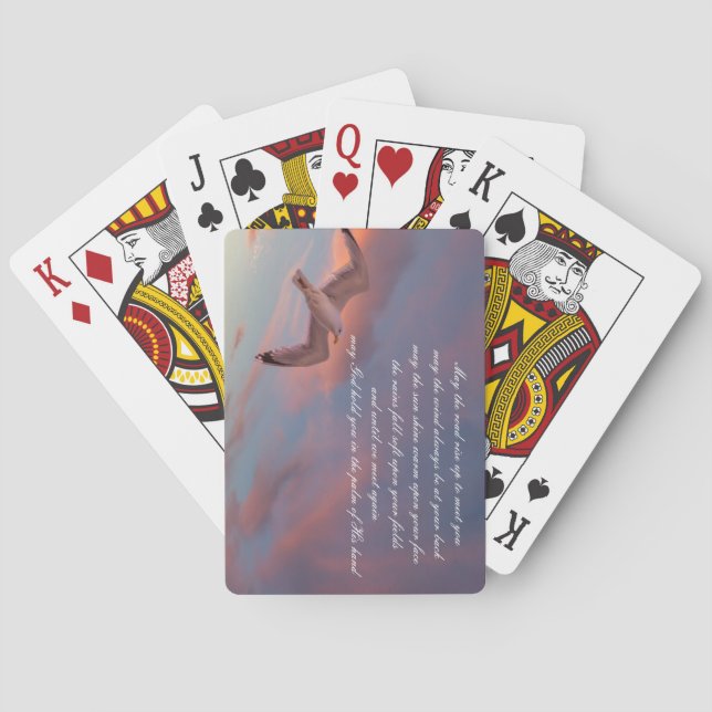 Beautiful "May the road rise up to meet you" poem Playing Cards (Back)
