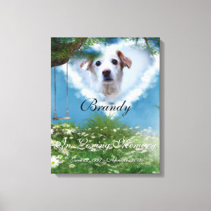 Beautiful Meadow Add Your Pet Photo Memorial Canvas Print