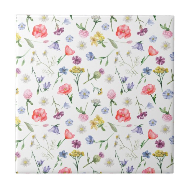 Beautiful Meadow Flowers Seamless Tile (Front)
