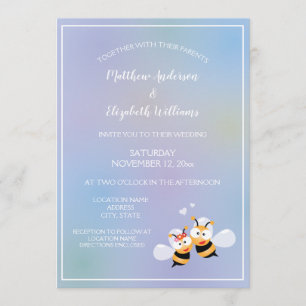 Beautiful Meant To Bee Couple Elegant Wedding Invitation