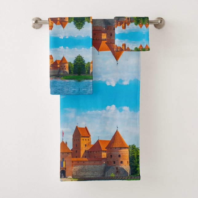 Beautiful Mediaeval Castle on Blue Lake          Bath Towel Set (Insitu)