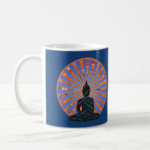 Beautiful Meditation Disc with Buddha Silhouette Coffee Mug