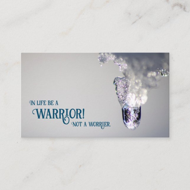 Beautiful melting ice with motivational quote business card (Front)