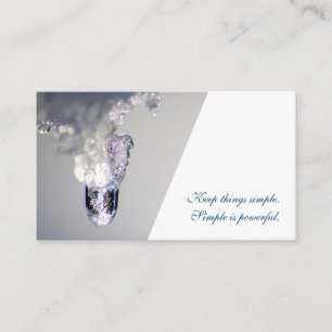 Beautiful melting ice with motivational quote business card