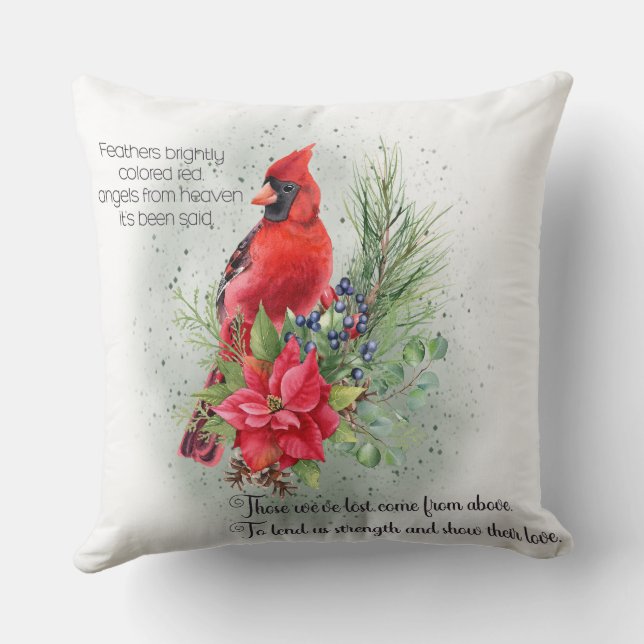 Beautiful Memorial/Inspirational/Cardinal Cushion (Back)