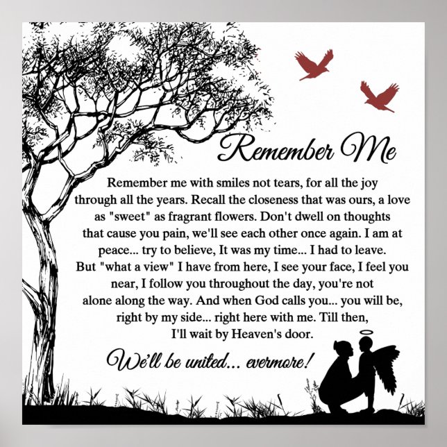 Beautiful Memorial/Remember Me Poster (Front)