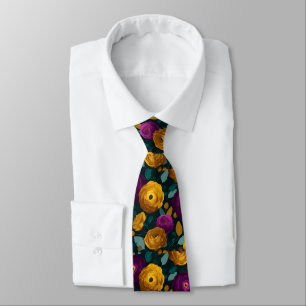 Beautiful Mens Fashion Ranunculus Flower Tie
