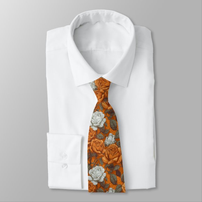 Beautiful Menswear Ties Gardenias Flower (Tied)