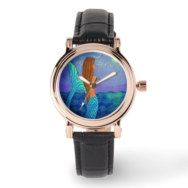 Beautiful Mermaid Abstract Art to Wear Watch (Front)