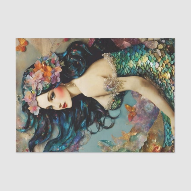 Beautiful Mermaid Decoupage Tissue Paper (Front)