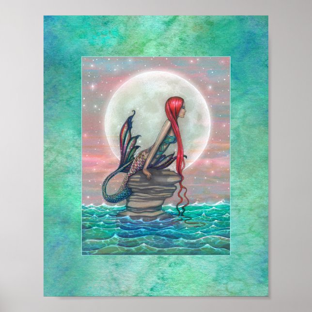 Beautiful Mermaid Fantasy Art by Molly Harrison Poster (Front)