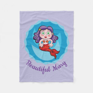 Beautiful mermaid fleece blanket