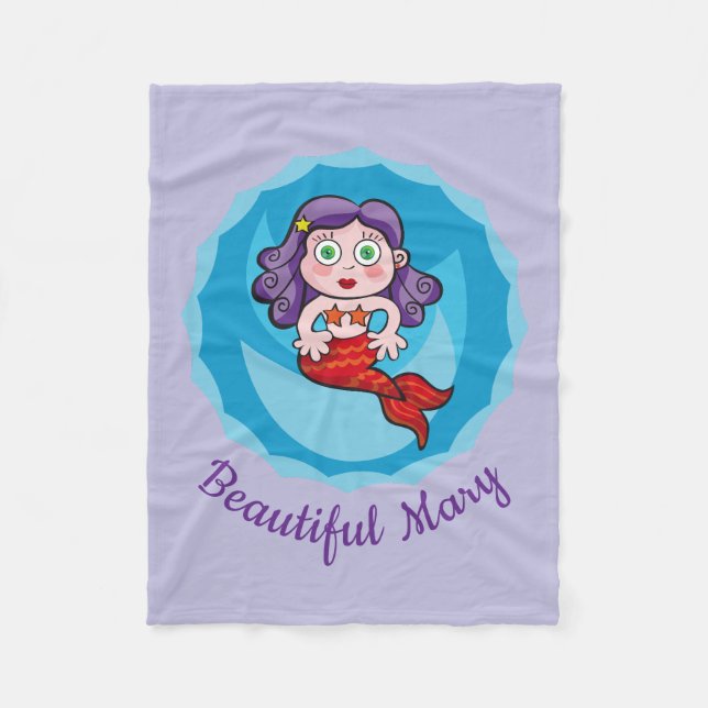 Beautiful mermaid fleece blanket (Front)