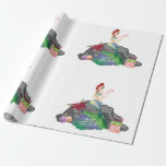 Beautiful  Mermaid Holiday Christmas Wrapping Paper<br><div class="desc">This design was created through digital art. It may be personalised by clicking the customise button and changing the colour, adding a name, initials or your favourite words. Contact me at colorflowcreations@gmail.com if you with to have this design on another product. Purchase my original abstract acrylic painting for sale at...</div>