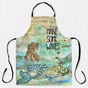 Beautiful Mermaid Make Some Waves Apron