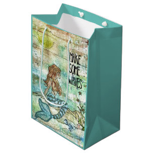 Beautiful Mermaid Make Some Waves Medium Gift Bag