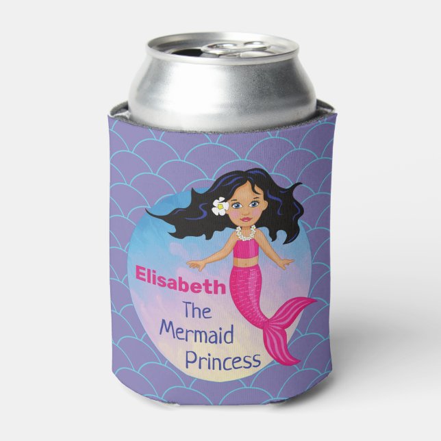 Beautiful Mermaid Princess Under the Sea Girls Can Cooler (Can Front)