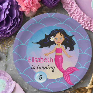 Beautiful Mermaid Princess Under the Sea Girls Paper Plate