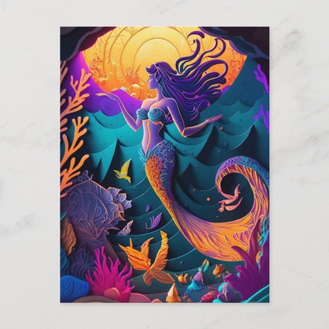 Beautiful Mermaid Sea Nymph Postcard (Front)