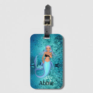 Beautiful Mermaid Under Water Personalised Luggage Tag