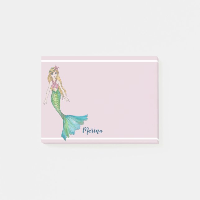Beautiful Mermaid with Blonde Hair Post-it Notes (Front)