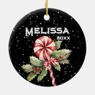 BEAUTIFUL MERRY CHRISTMAS, HOLIDAY LOLLIPOP CERAMIC TREE DECORATION