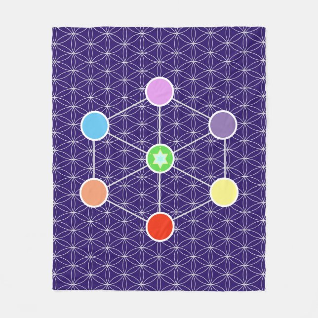 Beautiful Metatron's Cube Fleece Blanket (Front)