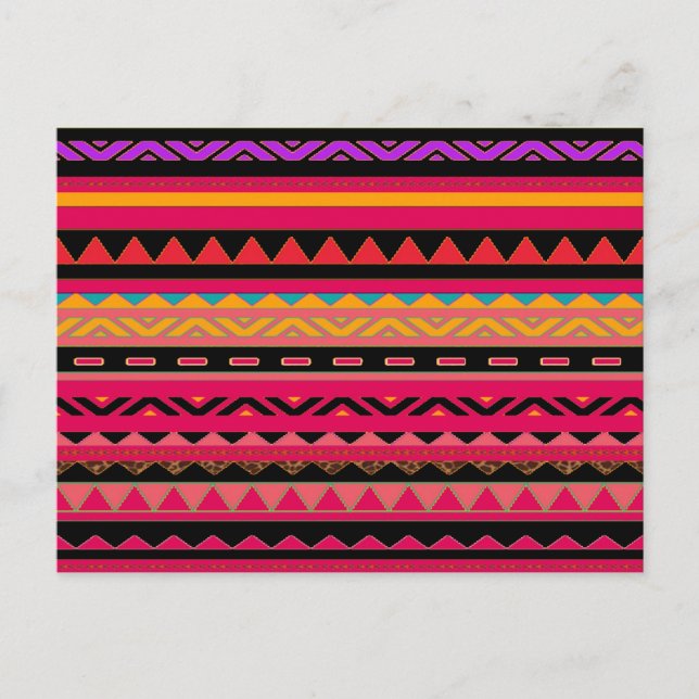 Beautiful Mexican Aztec Colourful Pattern Postcard (Front)
