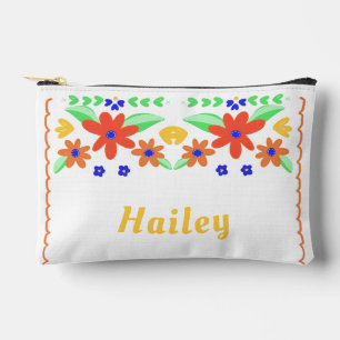 Beautiful Mexican Embroidery Custom Accessory Pouch