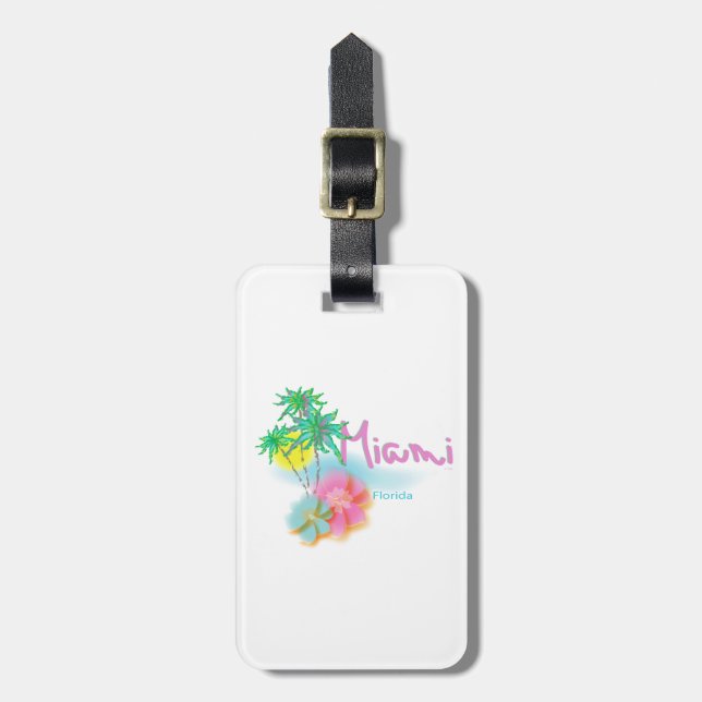 Beautiful Miami Florida Luggage Tag (Front Vertical)