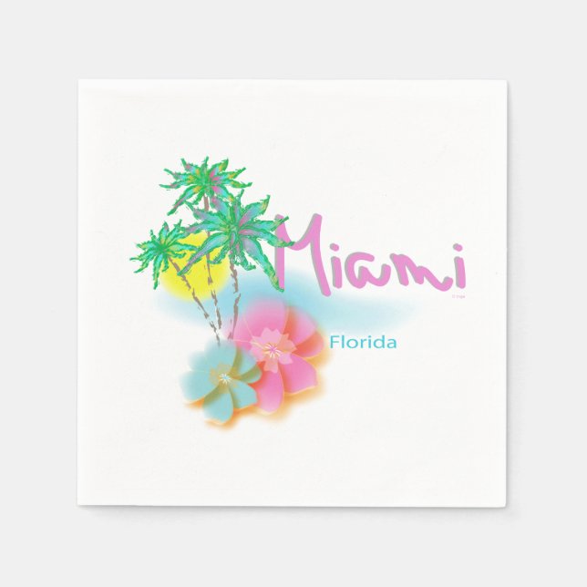 Beautiful Miami Florida Napkins (Front)