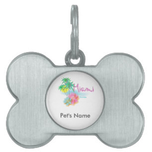 Beautiful Miami Florida Pet Name Tag
